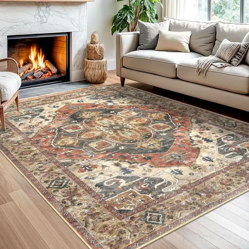 Miniatura 42 de SIILOOM Alfombra lavable de 2 x 3 pies, alfombra suave color taupe ceniza para entrada, tapete antideslizante para puerta de interior, tapete