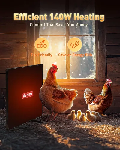 Miniatura 5 de Calentador de gallinero para invierno con control remoto por aplicación, 30''x12'' calentadores de pollo plegables grandes y cálidos dentro