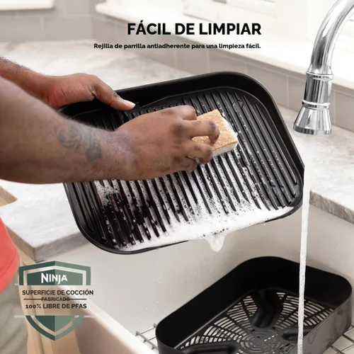 Miniatura 11 de Parrilla de exterior Ninja OG751 Woodfire Pro con termómetro incorporado, parrilla Master 7 en 1, ahumador de barbacoa y freidora de aire