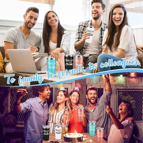 Miniatura 4 de Suclain Regalos de agradecimiento a los empleados Regalos de «Gracias por ser increíble» Vaso de 20 onzas de acero inoxidable con tapa y pajita