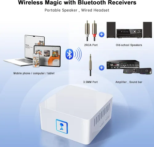 Miniatura 2 de Receptor Bluetooth 5.3 para estéreo doméstico, adaptador de audio inalámbrico, transmisión de música de alta fidelidad, amplificador, baja latencia