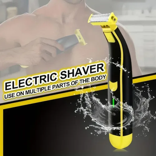 Miniatura 2 de Afeitadora eléctrica para hombre, maquinilla de afeitar de doble hoja para húmedo y seco, lavable de cuerpo completo, recargable por USB, 4