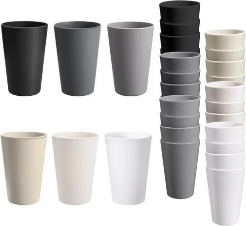 Miniatura 8 de Juego de 24 vasos de plástico irrompibles, vasos de plástico reutilizables de 20 onzas, vasos de agua apilables, vaso para beber para cocina