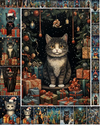 Miniatura 10 de Decoupage - Paquete de papel (21 hojas de 6 x 8 pulgadas), escenas navideñas FLONZ de estilo vintage para decoupage, manualidades y álbumes