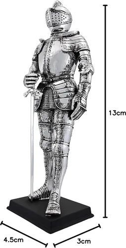 Miniatura 5 de Veronese Design Armadura medieval de caballero en armadura con acabado plateado