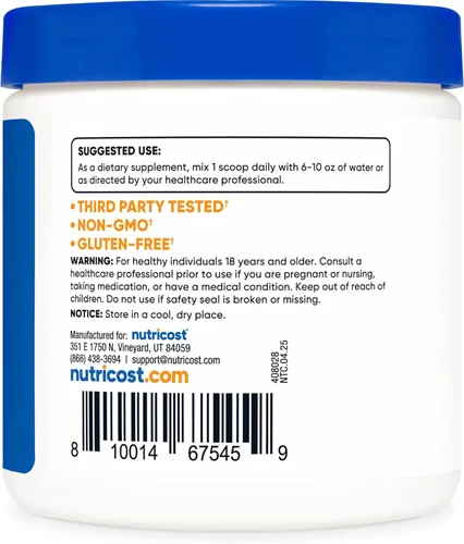 Miniatura 4 de Nutricost Acetil L-carnitina HCI (ALCAR) 3.53 oz por envase - 0.04 oz por porción - Sin OMG, sin gluten, sin sabor