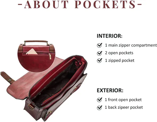 Miniatura 3 de ECOSUSI - Bolso bandolera vintage para mujer