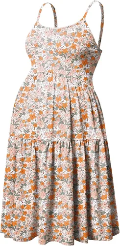 Miniatura 64 de GINKANA Vestido de maternidad sin mangas para mujer, con tirantes ajustables, vestido casual de verano para uso diario o baby shower