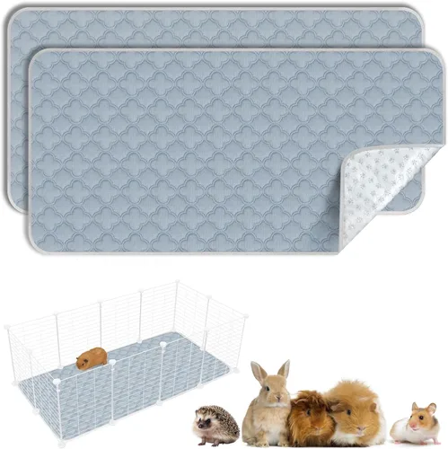 Miniatura 45 de FunFurry Forro lavable para jaula de conejillo de indias, paquete de 4 almohadillas reutilizables y lavables, ropa de cama impermeable