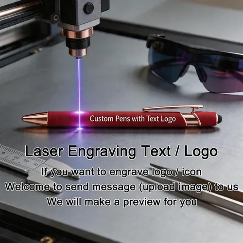 Miniatura 7 de Bolígrafos grabados personalizados a granel, personalizados con nombre/logotipo, tinta negra o azul, escritura suave para oficina, negocios, Negro