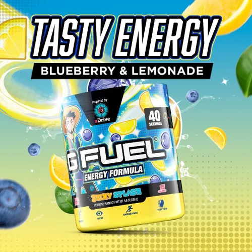 Miniatura 4 de G Fuel aDrive - Polvo de bebida energética, mezcla de cafeína preentrenamiento para juegos, sin azúcar, aminoácidos para el enfoque, vitaminas +