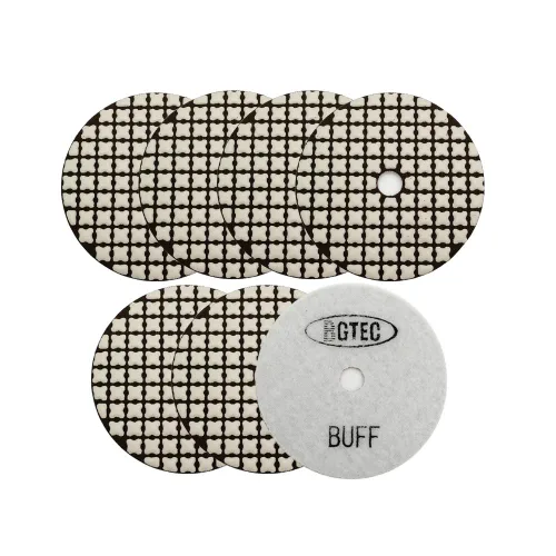 Miniatura 21 de BGTEC Juego de almohadillas de pulido de diamante seco de 4 pulgadas, kit de 8 almohadillas de grano 400 para granito, mármol, piedra de cuarzo