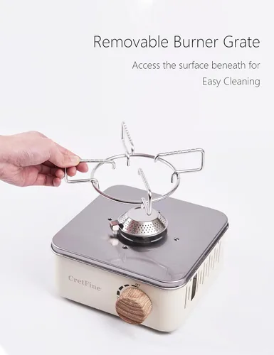 Miniatura 2 de Mini estufa de butano para acampar con bolsa portátil, cocina en interiores y exteriores, para emergencia y campamento, 8205 BTU, 2 horas de uso por
