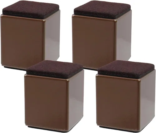 Miniatura 11 de Elevador cuadrado de acero para muebles, 4 piezas, color negro, altura de elevación de 1.97 a 2.75 pulgadas, se ajusta a patas de 1.5 pulgadas