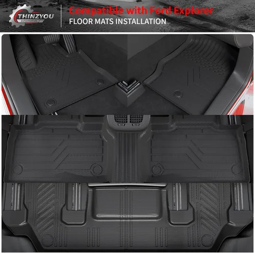 Miniatura 3 de Alfombrillas de Piso Compatibles con Ford Explorer 2020-2026 de 6 Asientos, Alfombrilla de Maletero, Forro de Carga TPE, Protector de Asiento