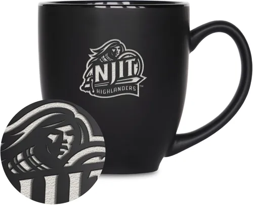 Miniatura 206 de Rico Industries - Taza de cerámica mate negra con grabado láser estándar de 15oz para NCAA (escuelas T & U) - Para bebidas calientes o frías