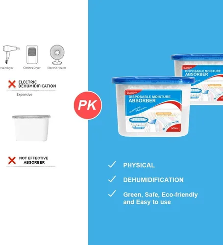 Miniatura 3 de CANAGER Caja absorbente de humedad sin fragancia, eliminador de olores y cajas deshumidificadoras para armario, dormitorio, cocina, baño, paquetes