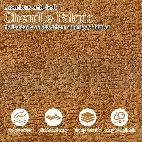 Miniatura 4 de Sofá biplaza de 68.5 pulgadas para sala de estar, moderno sofá de felpa de felpa extra profundo curvado con 3 almohadas para espacios pequeños,