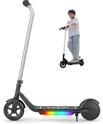 Miniatura 8 de Electric Scooter for Kids Ages 6-12, 150W Motor, Simple One-Button Control, 2 Safe Speeds (6/10 MPH), K2 Pro for 3 Speeds, Colorful Lights, Magnetic