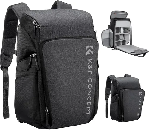 Miniatura 9 de K&F CONCEPT Mochilas profesionales para cámaras de 25L de gran capacidad para fotógrafos, impermeables, mochila para cámara de fotografía para Lemon
