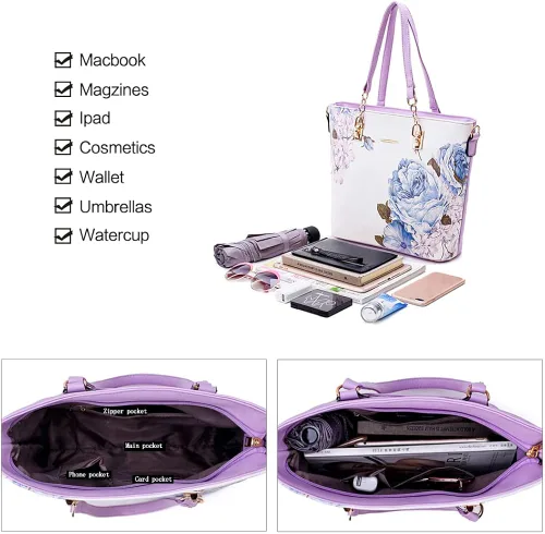 Miniatura 5 de 2E-youth Designer Purses and Handbags for Women Satchel Shoulder Bag Tote Top Handle Bag
