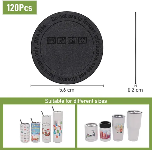Miniatura 2 de HOYDATE Parte inferior de goma para vasos de sublimación, parte inferior protectora de silicona antideslizante con adhesivo para vasos delgados