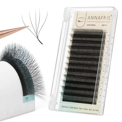 Miniatura 8 de Extensiones de pestañas postizas en forma de W 5D, rizo C, volumen de 0.43 pulgadas, suministros de maquillaje, extensiones de pestañas de uso 0.07