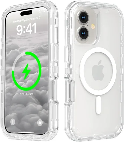 Miniatura 77 de Follaroma para iPhone 17 Pro Max, Funda Compatible con MagSafe, Funda Magnética Transparente de Doble Capa, Funda Resistente Anti-Caída y a Prueba