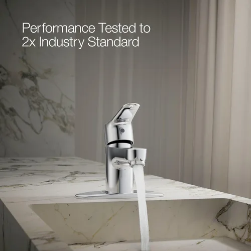 Miniatura 12 de KOHLER K-98146-4-CP July - Grifo de lavabo de baño con un solo mango, 1.2 GPM, drenaje desplegable de metal con pieza trasera de 1-1/4 pulgadas