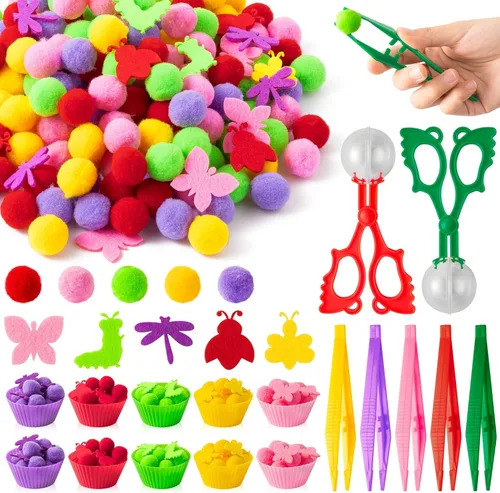 EZdhuawuse Summer Insects - Juguetes sensoriales de relleno de cubo – Regalo de fiesta de verano, 268 piezas, clasificación, clasificación, juego de