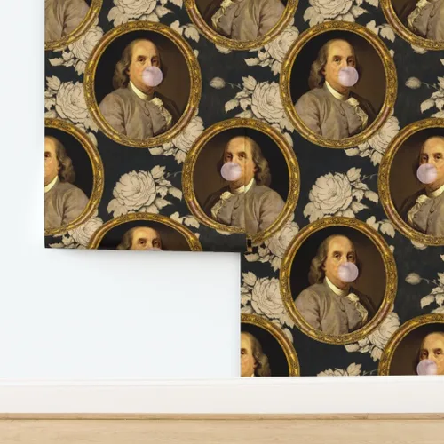 Miniatura 4 de Muestro de papel tapiz extraíble - Benjamin Franklin Retrato Histórico Botánico Goma Papel pintado personalizado pre-pegado por Spoonflower