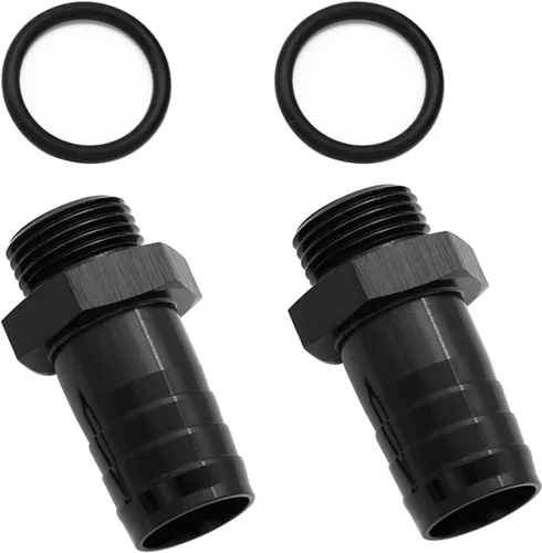Miniatura 21 de Aluminio -4 AN ORB macho a 1/4 "(6.35mm) Barb Push On Manguera Adaptador Negro