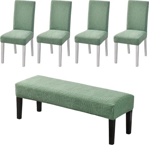 Miniatura 29 de CRFATOP 4 Piezas de Fundas Elásticas para Silla de Comedor con Funda para Banco Fundas Impresas para Silla de Comedor Fundas para Cojín de Asiento