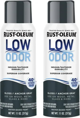 Miniatura 24 de Rust-Oleum Pintura en aerosol prémium de bajo olor, 11 onzas, concha marina brillante, paquete de 6 Seashell