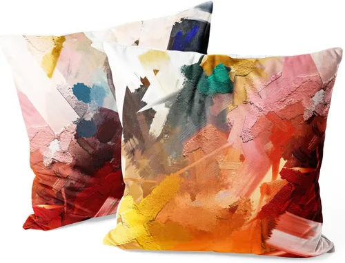 Miniatura 6 de Berkin Arts Fundas de almohada cuadradas decorativas para casa de campo, diseñadas con diseño abstracto de mármol, mezcla de poliéster, paquete