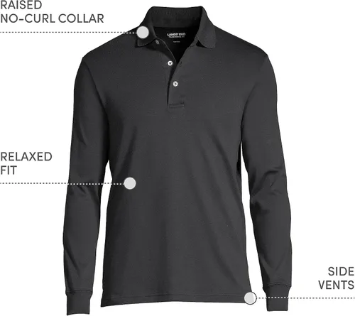 Miniatura 4 de Lands' End Polo de algodón Supima de manga larga para hombre