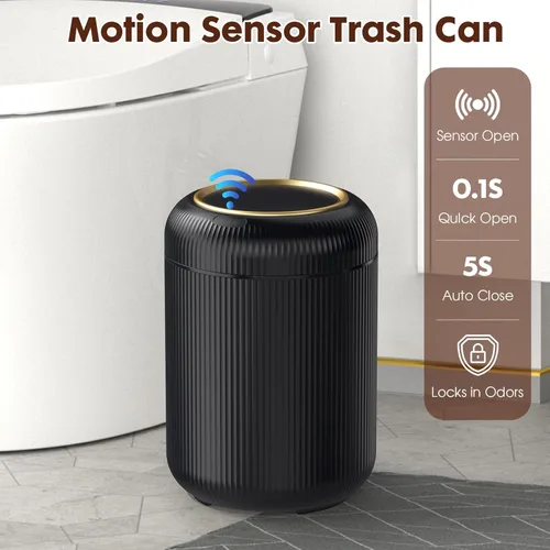 Miniatura 2 de Procade - Basurero automático sin contacto para baño, cubo de basura con sensor de movimiento, basurero inteligente de 3 galones / 11 L para oficina