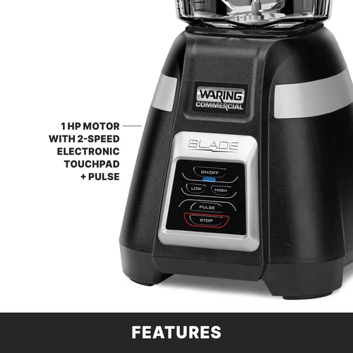 Miniatura 3 de Licuadora Waring Comercial BB320 de 1 HP, controles de interruptor de palanca con función de pulso, recipiente apilable de 48 onzas sin BPA