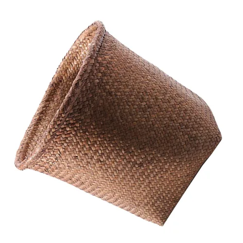 Miniatura 7 de FOMIYES Papelera tejida con pajilla, de mimbre, para el hogar, oficina, dormitorio, 9.4 pulgadas
