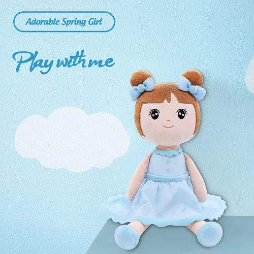 Miniatura 3 de Conzy Muñecas de bebé, regalos para niñas, juguete de peluche de 17.3 in en color azul, muñeca de trapo suave para bebés con bolsa de regalo de 17.3