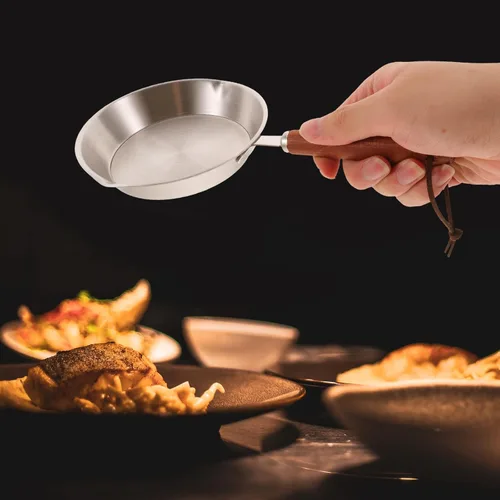 Miniatura 8 de SHERCHPRY Mini sartén para huevos, sartén antiadherente para tortillas, sartén redonda de acero inoxidable, sartén de cocina con asa para inducción