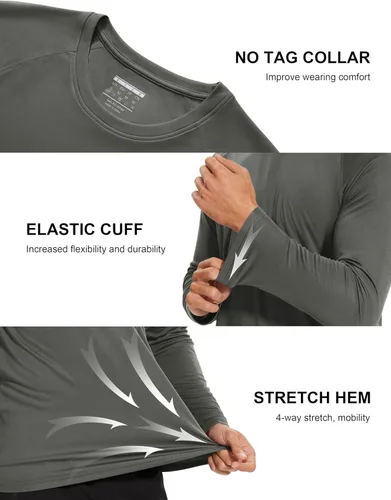Miniatura 50 de MAGCOMSEN Camisas de manga larga para hombre, protección solar UPF 50+, camisetas atléticas para senderismo, correr, entrenamiento, protección