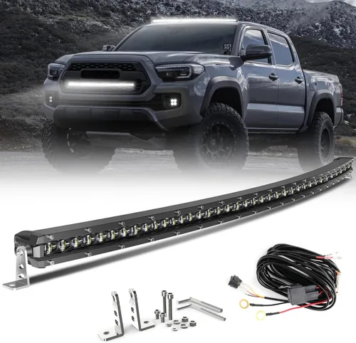 Miniatura 13 de CO LIGHT - Barra de luz LED curvada de 20 pulgadas de una fila Lente de proyector 6D Combo de haz puntual y amplio Luz de conducción delgada