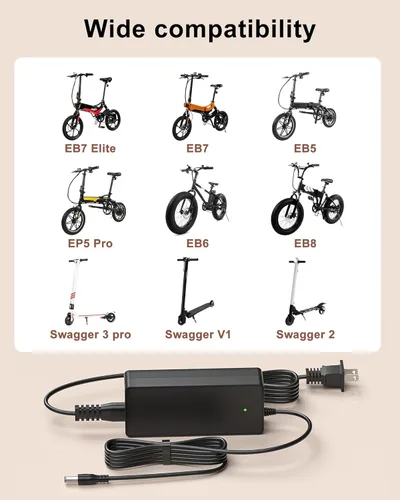 Miniatura 3 de Cargador de 42 V para Swagtron EB7 para Swagtron Elite EB5 EB7 Plus EB5 Pro EB8 Ebike EB-12 EB-11 EB-10 EB-9 36V Electric E Bike Swagcycle SC-1 SC1