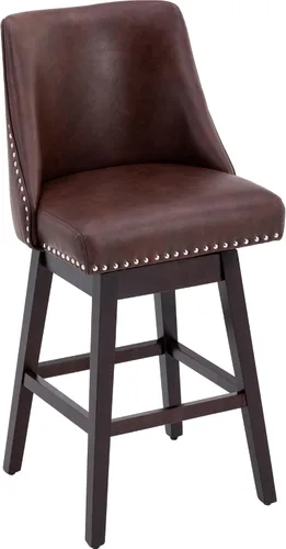 Miniatura 9 de Juego de 2 Taburetes de Bar de Altura de Mostrador Taburetes de Bar Giratorios de 27.5" Silla de Bar Tapizada de Lino Taburetes de Cocina