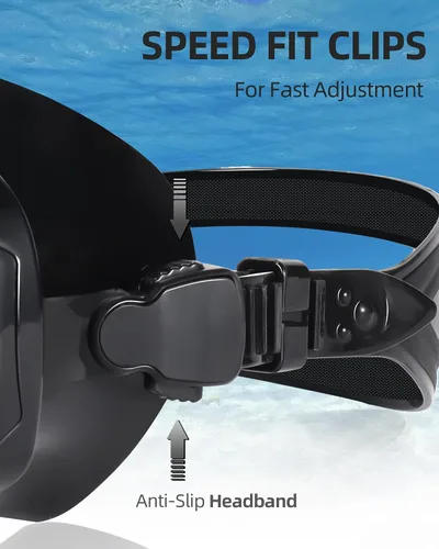 Miniatura 5 de EverSport Gafas de natación para adultos con cubierta para la nariz, máscara de buceo transparente antivaho amplia visión sin borrosidad para Negro