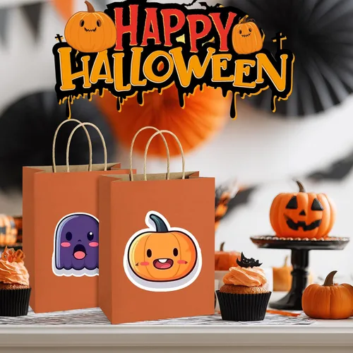 Miniatura 3 de BagDream Bolsas de regalo de 8 x 4.25 x 10.5 pulgadas, 100 unidades, bolsas de regalo de papel kraft con asas a granel, bolsas de regalo de fiesta