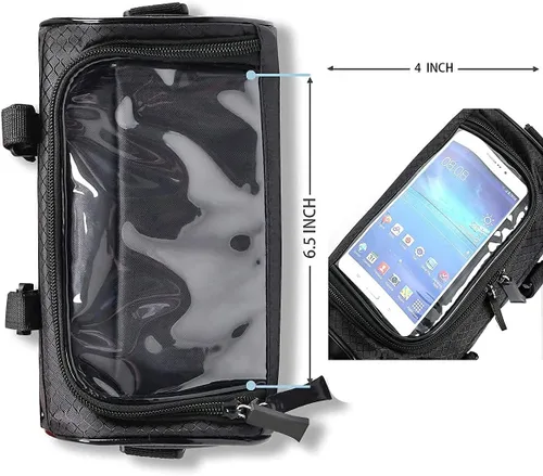 Miniatura 6 de Bolsa para Manillar de Bicicleta, Bolsa de Almacenamiento Frontal Impermeable, Accesorios de Soporte de Teléfono para Bicicleta, Funda Transparente
