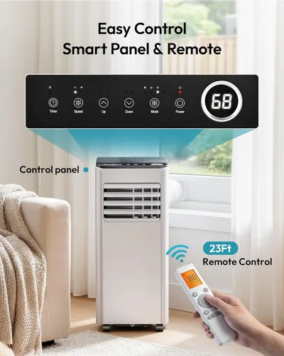 Miniatura 5 de EUHOMY Aire acondicionado portátil de 10,000 BTU, unidad de CA portátil 3 en 1 con refrigeración, deshumidificador, ventilador, modo de suspensión