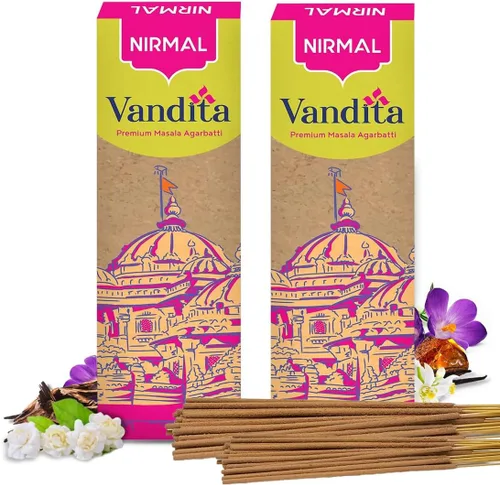 Shubhkart Nirmal Agarbatti - Varillas de incienso Vandita Masala de 9 pulgadas de largo para Puja, fragancia de larga duración, sin carbón (paquete